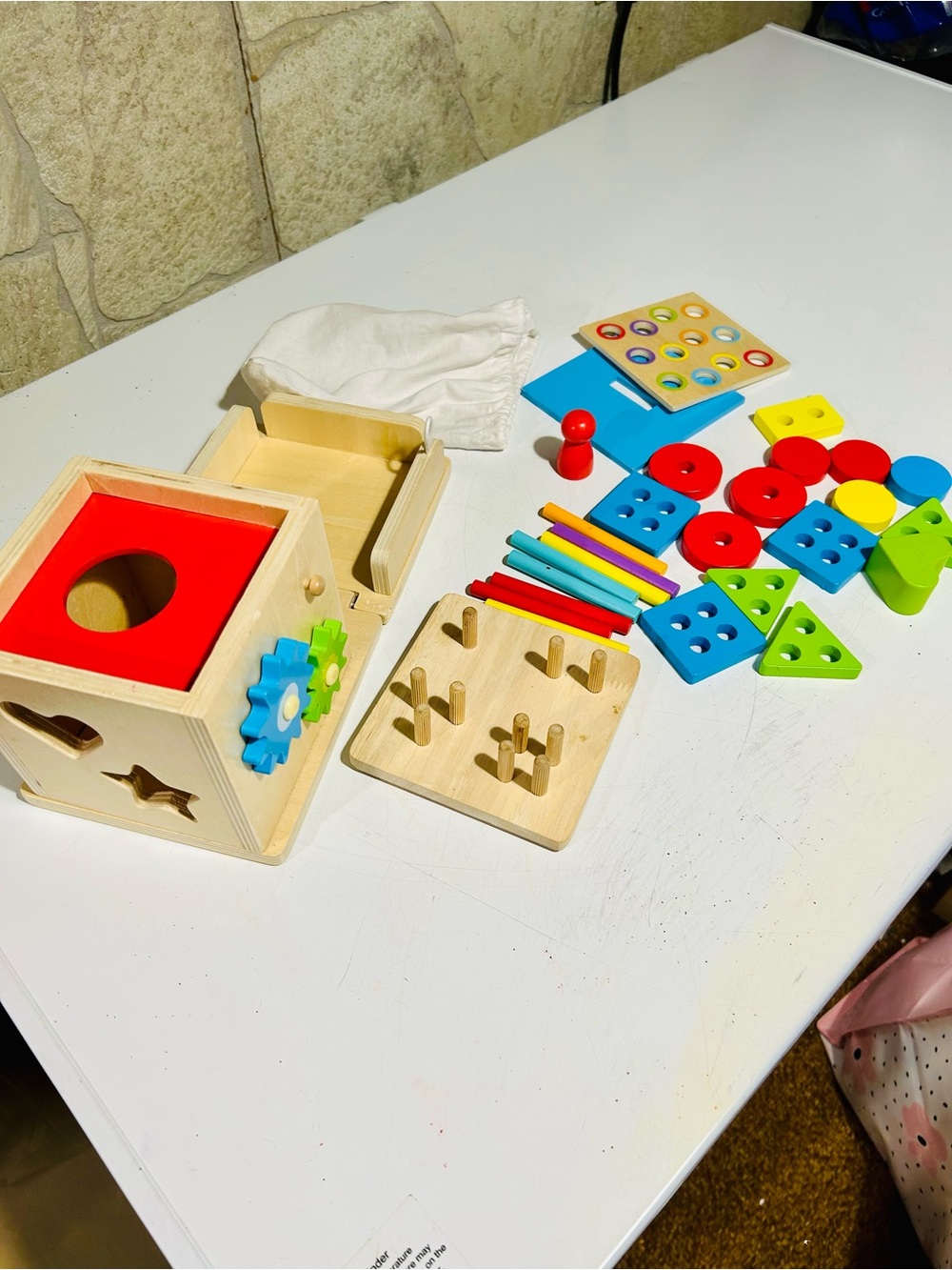 Montessori Wooden Shape Sorter and Puzzle Toy